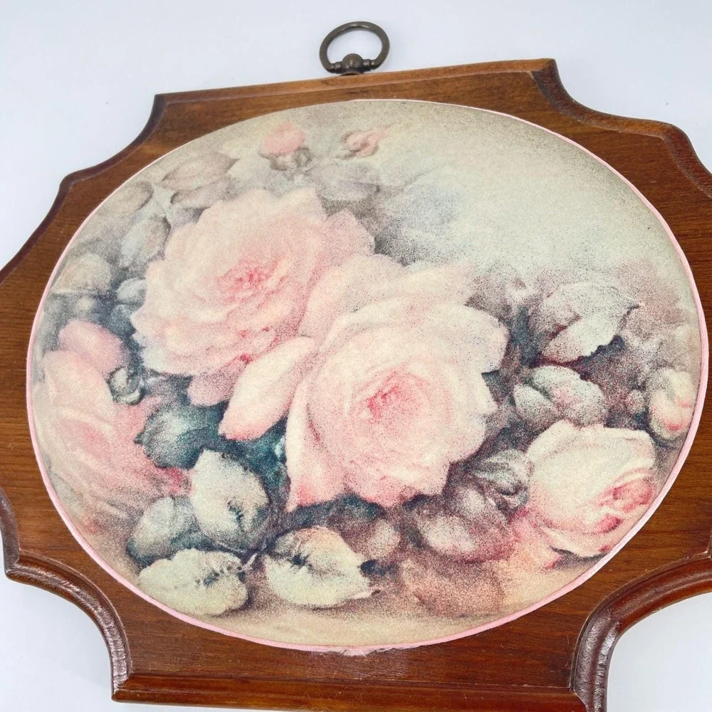 Plum Pretty Floral Cottagecore Wall Decor Tissue‎ Box Set Pebble Crinkle Texture